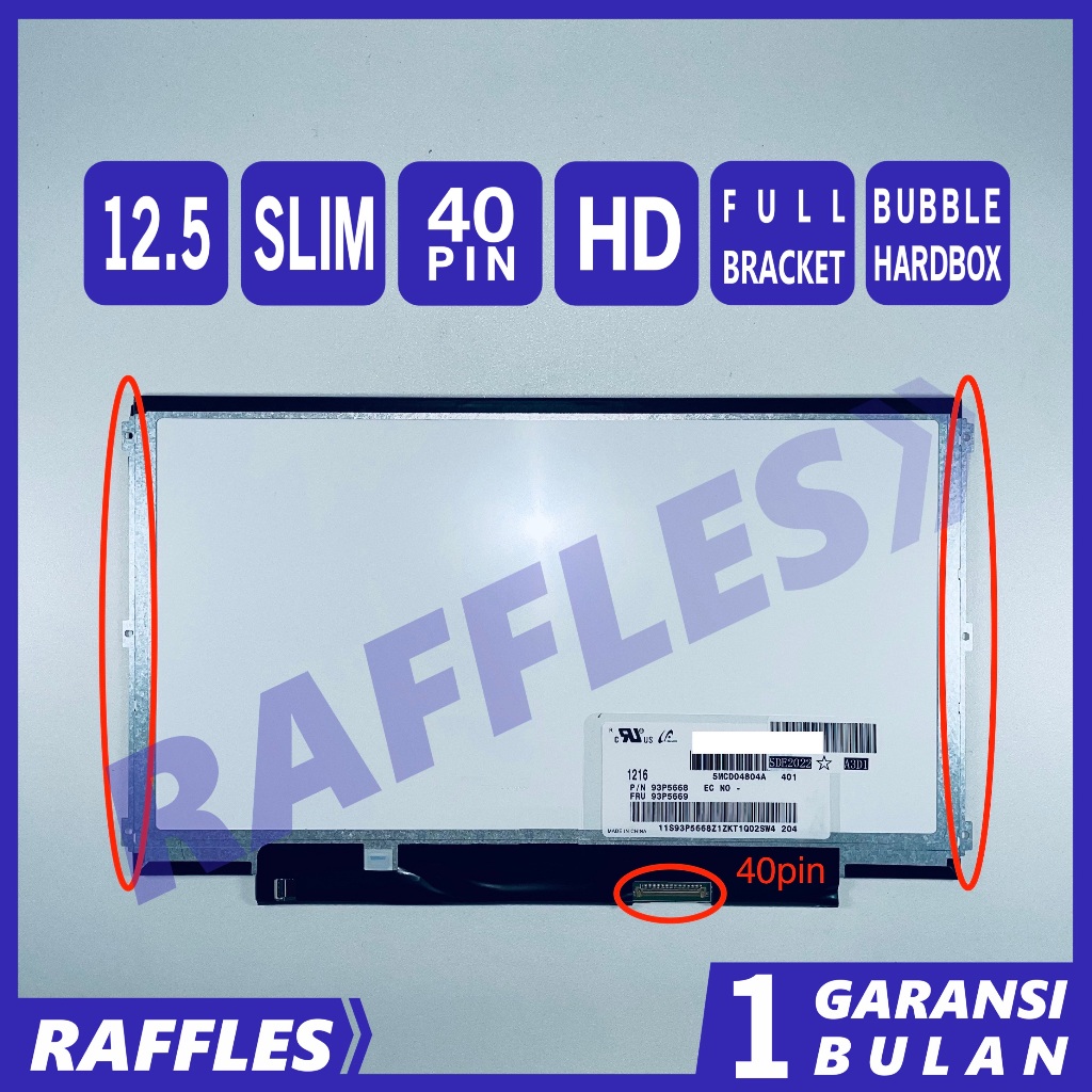 LCD LED 12.5 Slim 40 pin HD Full Bracket Kiri Kanan