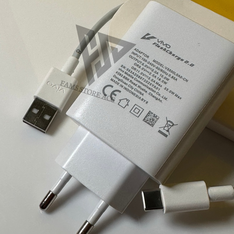CHARGER CASAN CAS FLASH CHARGER X30 VIVO TYPE-C VIVO Y16 Y21 Y21a Y21s