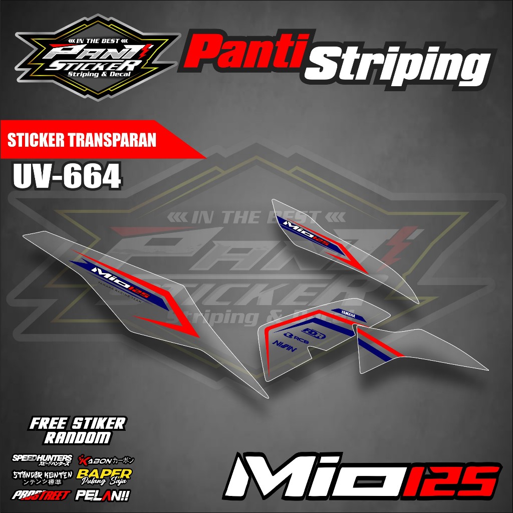Stiker Striping Transparan Satu Set Motor MIO M3 - Stiker Variasi YAMAHA MIO M3 List Desain Racing