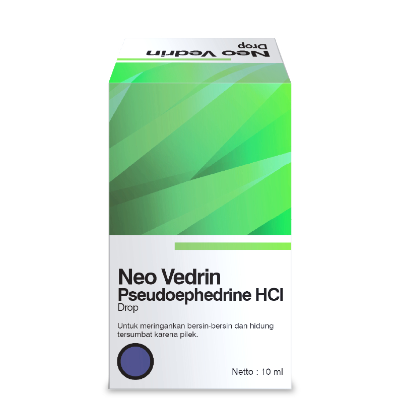 NEO VEDRIN DROP 10 ML PSEUDOEPHEDRINE HCL OBAT HIDUNG TERSUMBAT PILEK BAYI