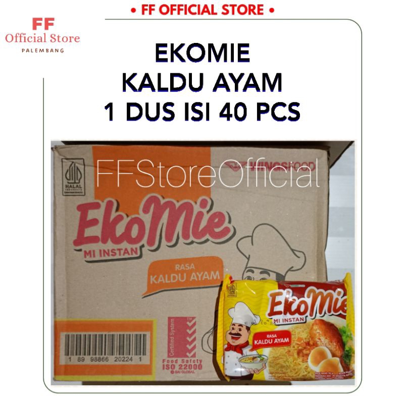 

(JAMINAN EXP AMAN) EKOMIE Mie Kaldu Ayam Mie Instant 1 Dus isi 40 Pcs