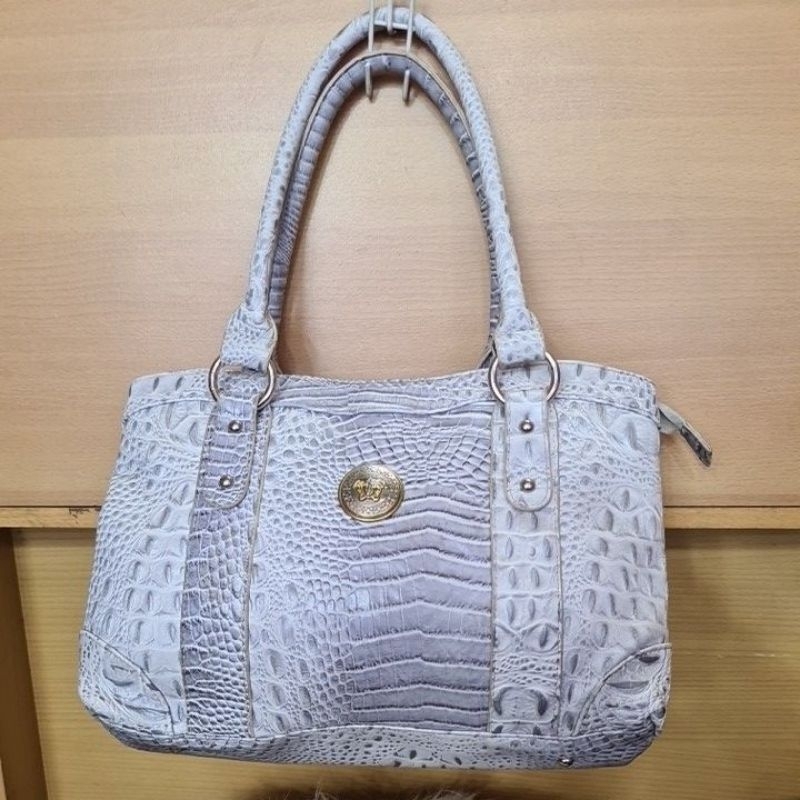 VERSA Tas White Crocodile Skin Motif Shoulder