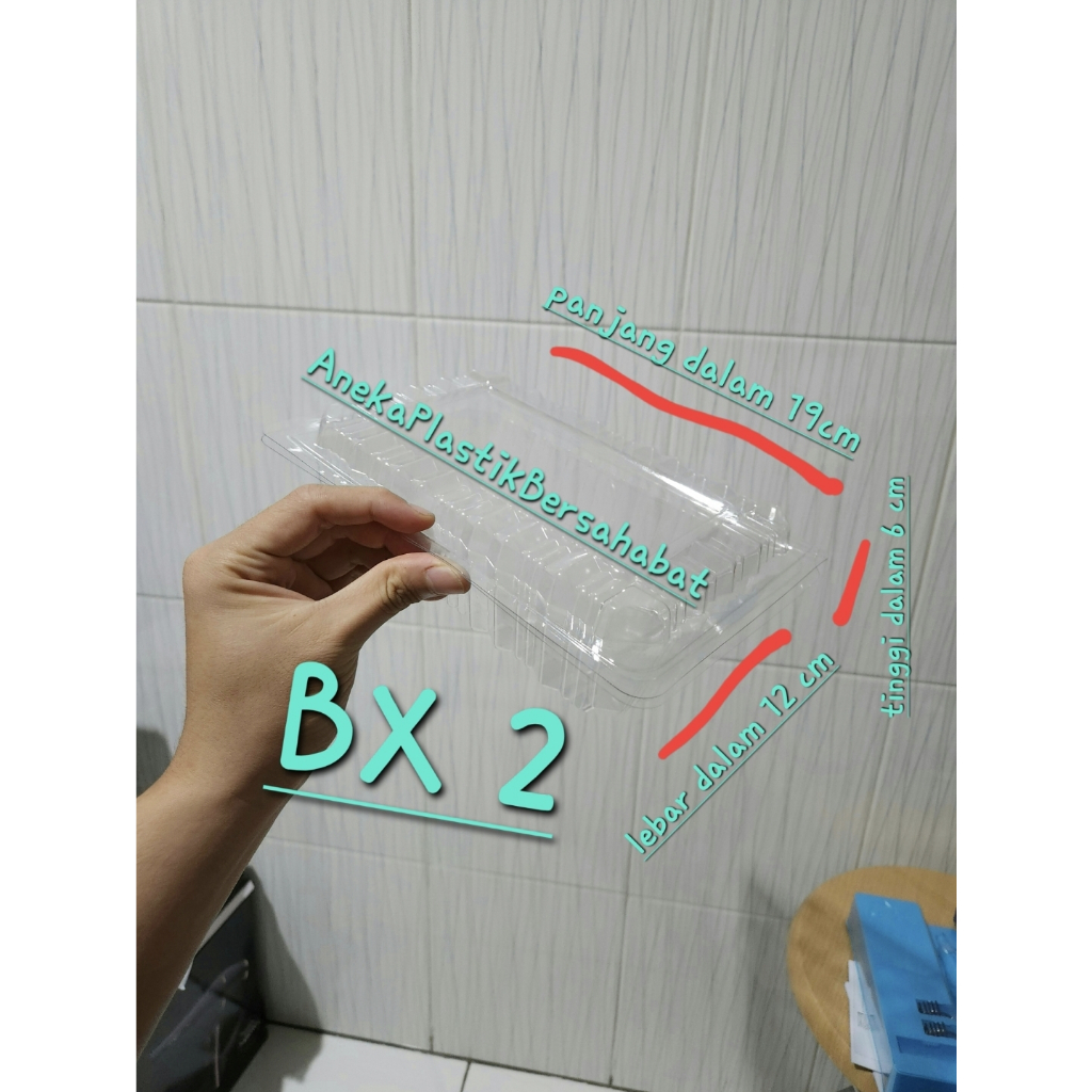 ( 50 pcs ) kotak mika BX 2 / M 7 ( tebal ) makan , kurma , bolu , roti , kue , ikan jumbo BX 2