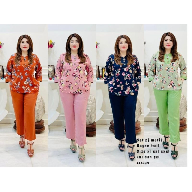 SET RAYON PJ TWILL motif bunga