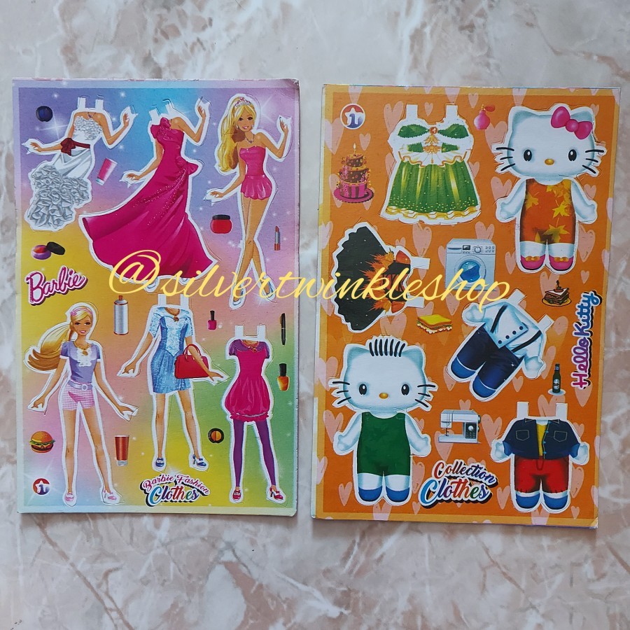 edukasi anak bongkar pasang paper doll boneka kertas prakarya - barbie