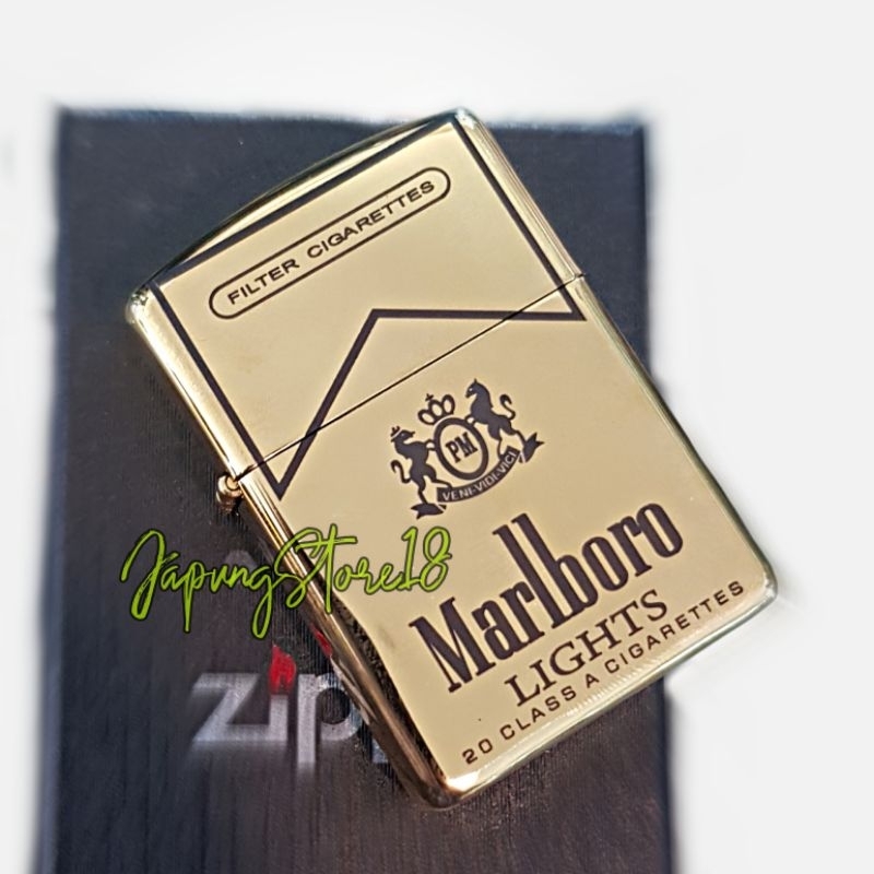 Zippo Marlboro Gold Grafir Laser korek Api unik zippo Custom