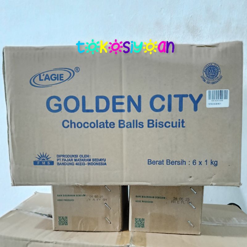 

LAGI'E GOLDEN CITY CHOCOBALL BISCUIT 1KARTON ISI 6KG