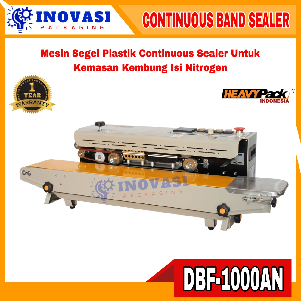 Continuous Band Sealer Isi Gas Nitrogen Kemasan Kembung DBF-1000AN HEAVYPACK