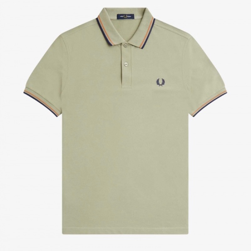 Fred Perry M3600 T52 Twin Tipped Polo Shirt In Sage