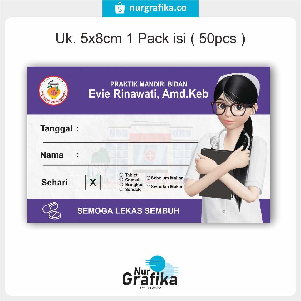 

Label Obat Bidan ( 1Pack isi 50pcs )