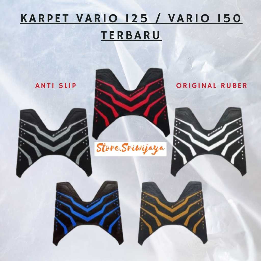 Karpet Alas Pijakan Motor Vario 125 - 150 New 2018-2021 Elastis Ruber Anti Slip