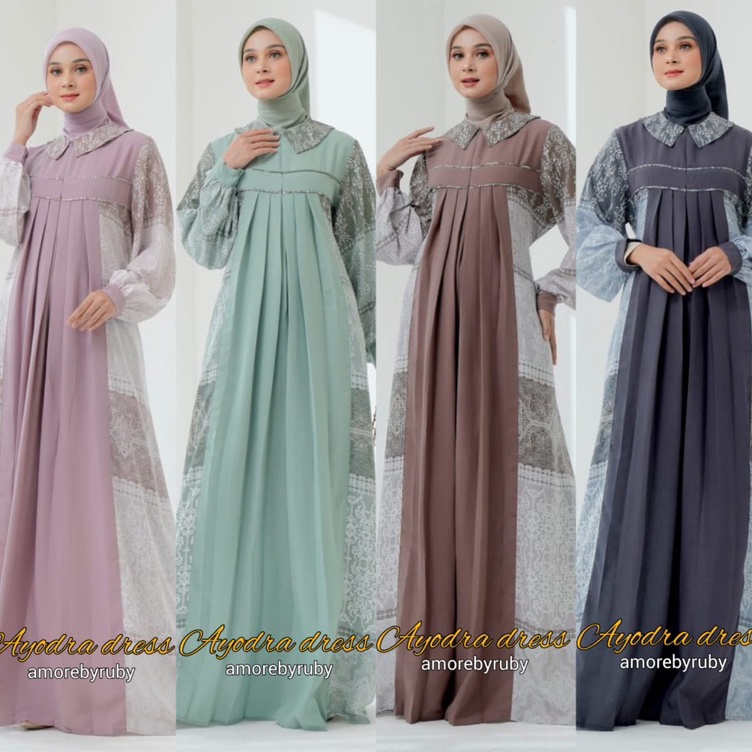Harga Hemat  AYODRA DRESS AMORE BY RUBY GAMIS LIPIT MOTIF LIONEL RICHIE BUSUI FRIENDLY ALL SIZE