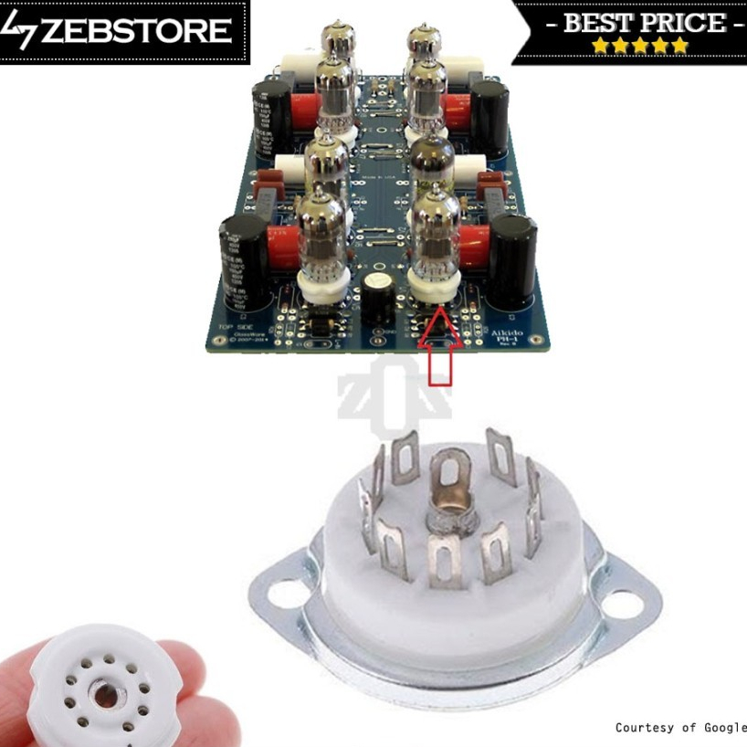 Chassis Mount Vacuum Tube Socket 9Pin Ceramic 12AX7 AT7 AU7