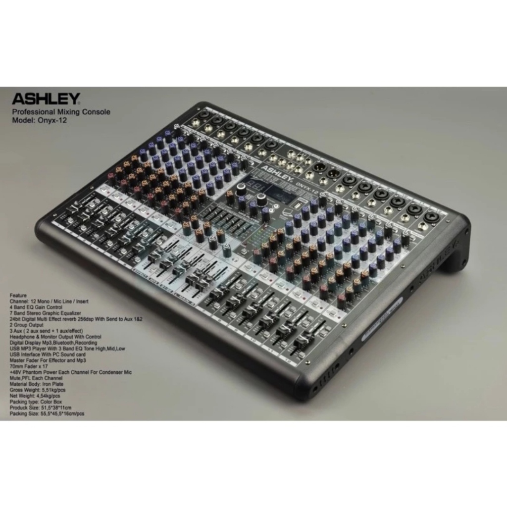 Mixer ashley onyx 12 original 12 channel audio mixer bluetooth