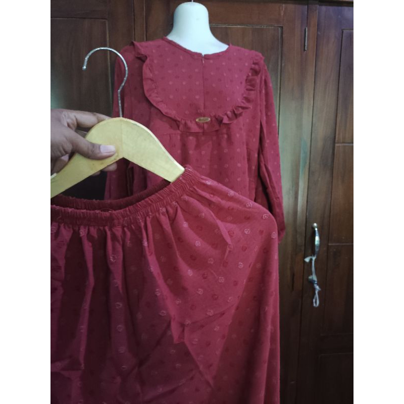 setelan ruby Kringkel Twotone Busui Tali Pita setcel rubiah oneset baby doll premium setelan wanita 