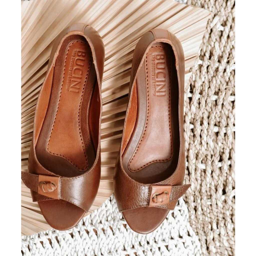 Sepatu Flat Wanita Kulit Asli Premium | BUCINI GV 101 J Leather Flat Shoes