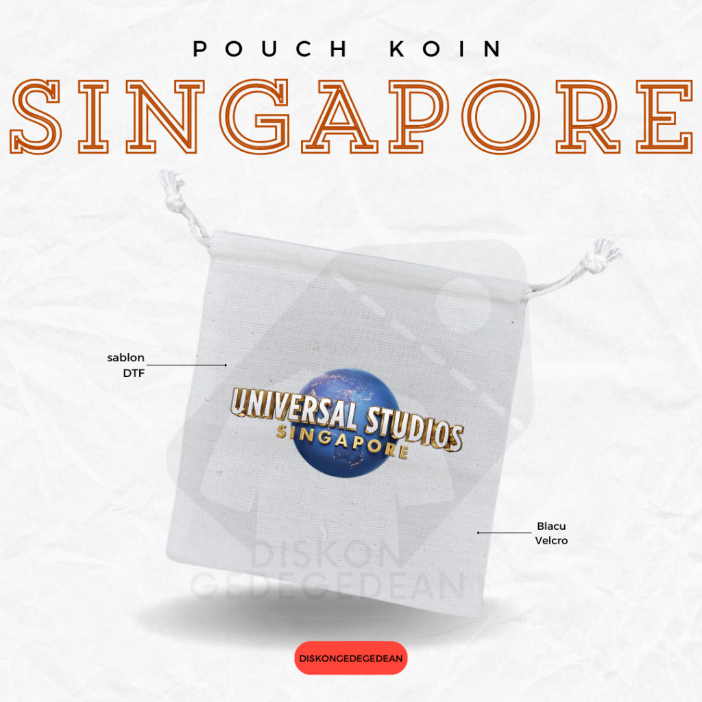 Diskongedegedean Pouch Dompet Koin Souvenir Singapore Dompet Koin Oleh Oleh Singapura Merlion Bahan 