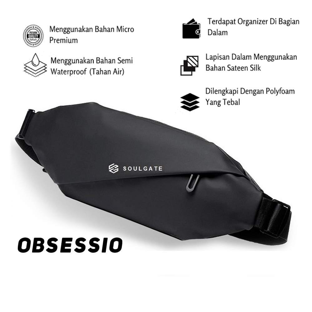 Tas Selempang Pria Distro Original Anti Air Waterproof Kecil Simpel Buat Hp Asli Murah Mini Keren An