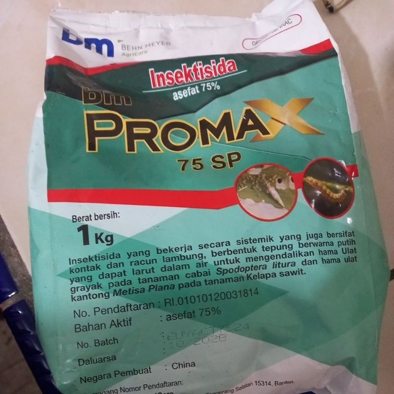 Insektisida Bahan Aktif Asefat 75% BM Promax Kemasan Pabrik 1 Kg