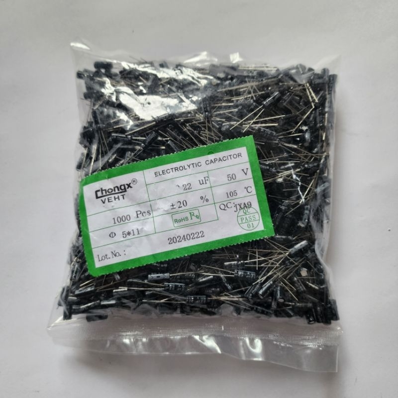 Elko Elco 22uf 50v Kapasitor 22uf 50 Volt 1000 Pcs