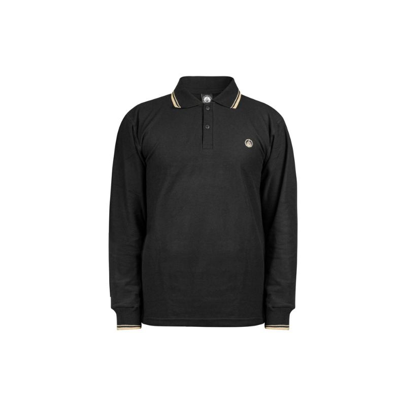 Prung Flanery Poloshirt Panjang Warna Hitam Kaos Polo Lengan Panjang Warna Hitam