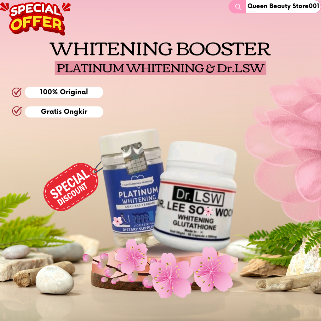 Kapsul Whitening Mampu Memutihkan Badan Ampuh Permanen Botol Ungu + Glutathione Botol Biru