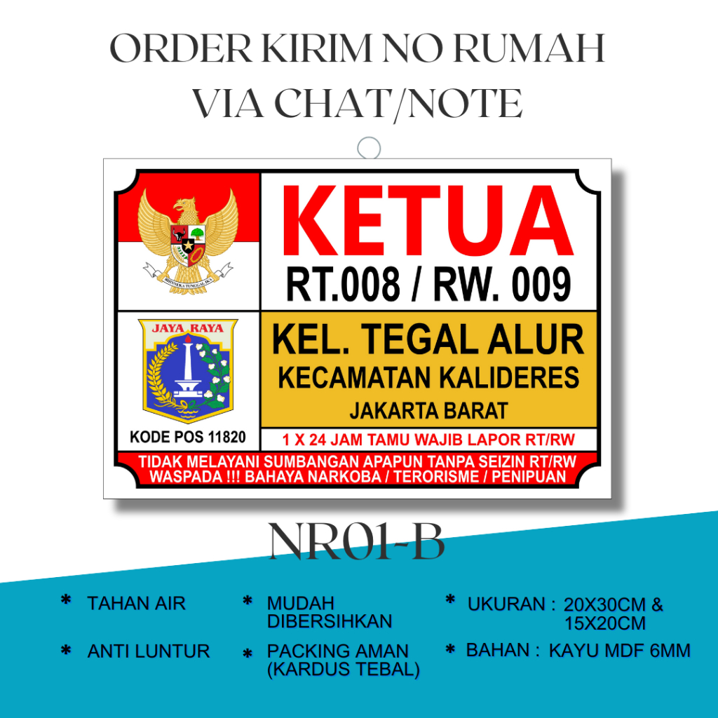 GEUNGGEU - HIASAN DINDING NOMOR RUMAH KETUA RT RW TEMPEL MINIMALIS HIASAN PINTU / PLAT NOMER RUMAH  
