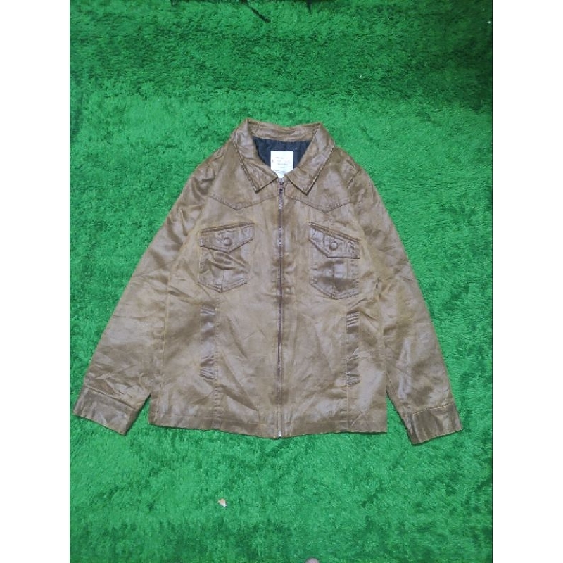 Lisbon market vintage work jaket leather jaket COD