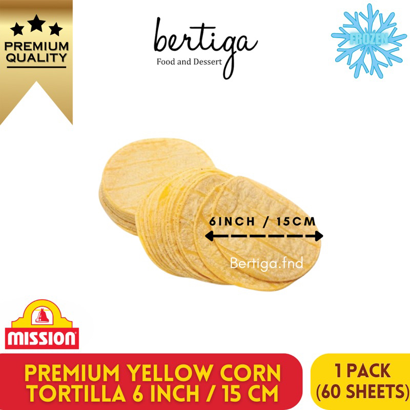 

MISSION - Premium Yellow Corn Tortilla 6 inch / 15 cm - IMPORT (1 pack isi 60 lembar)