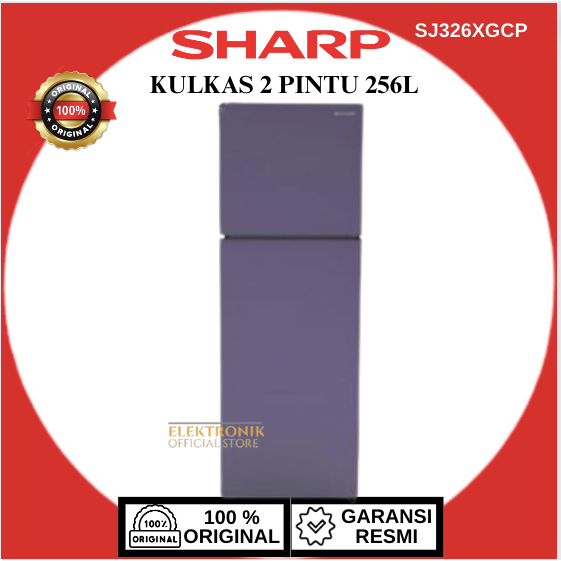 SHARP KULKAS 2 PINTU SJ326XGCP 257L/SJ-326-XGCP/SJ-326XGCP/SJ 326 XGCP/SJ 326XGCP/SJ-326 XGCP/SJ-326