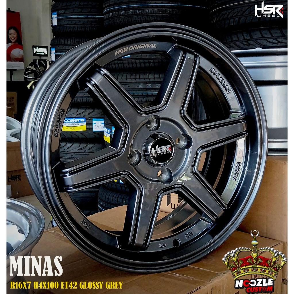 Velg Mobil Racing ring 16 Lubang 4 Pelek Mobil HSR Terbaru R16 Type HSR Minas