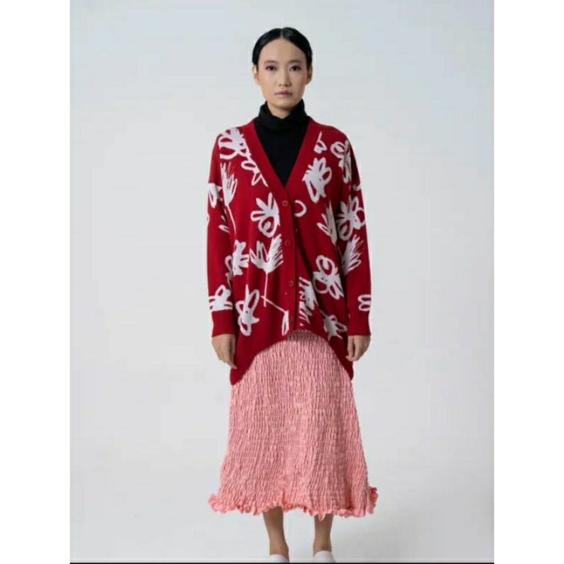 READY SALE IKYK X HGL - Zola Knit Cardi Red (CP Rp 685.000)