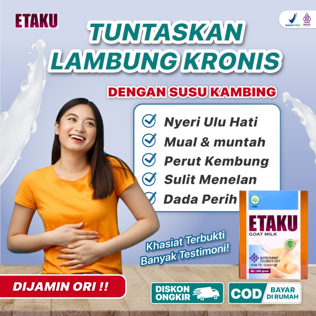 

Susu Buat Lambung Kronis Atasi Perut Kembung Begah Mual Muntah GERD Maag ETAKU
