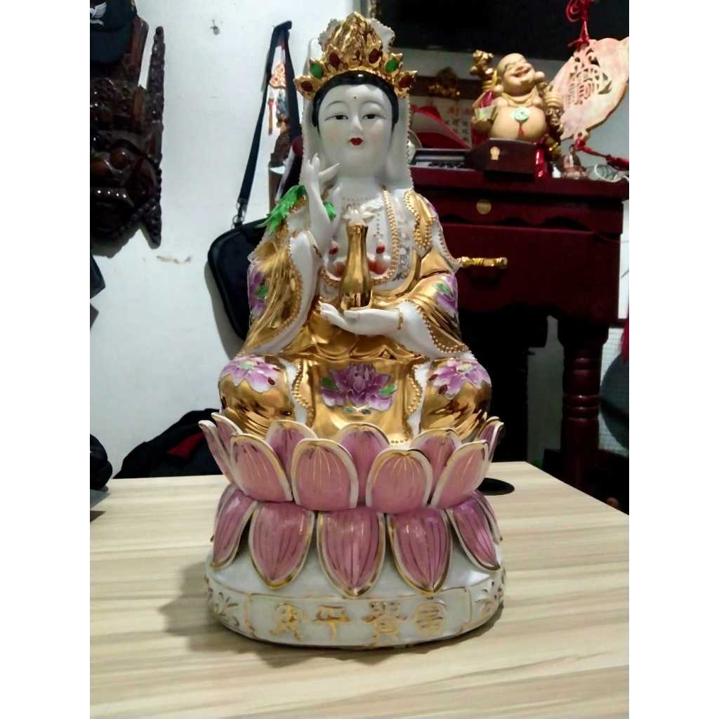 Patung Dewi Kwan Im Keramik Kuno Jadul Antik
