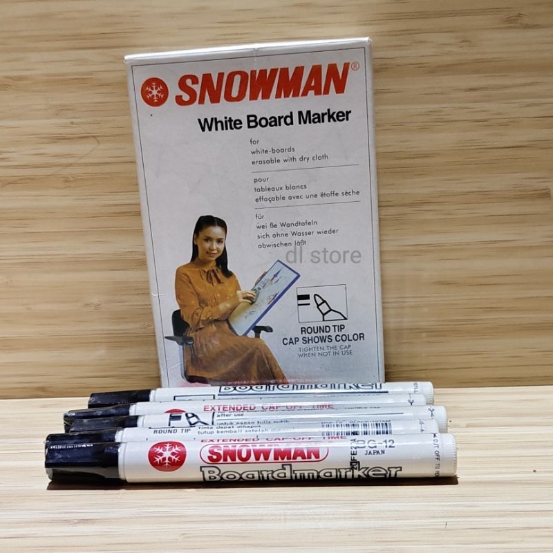 

[Grosir]Spidol whiteboard Snowman (G-12) warna hitam 1 lsn