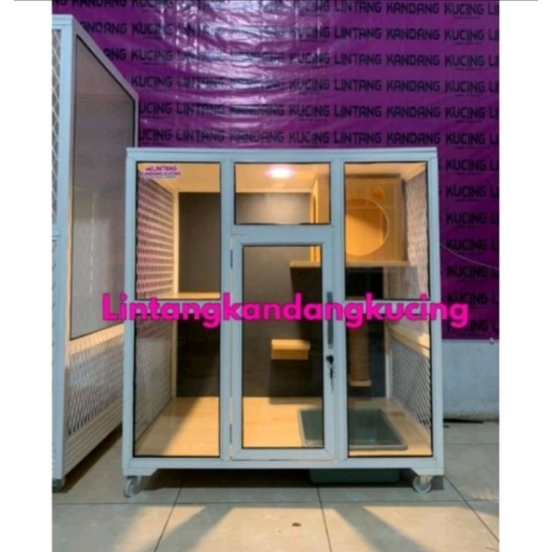 Kandang Kucing Mewah Kecil Bahan Aluminium - Rumah Kucing Minimalis Bahan Alumunium