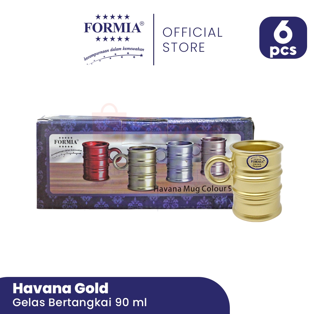 Formia Gelas Bertangkai Havana 9 cl Gold / 6 pcs
