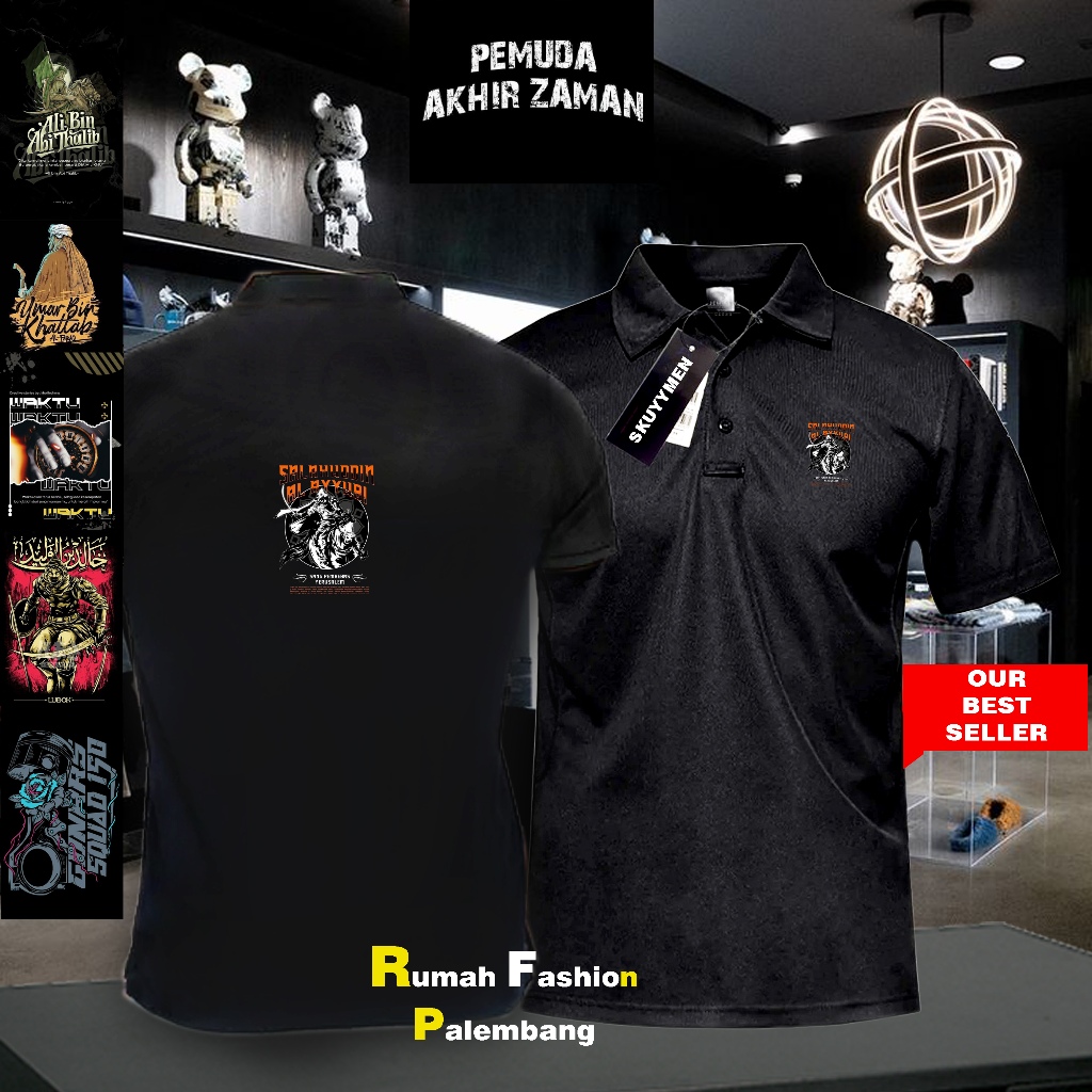 Polo Shirt LIMITED EDITION Baju Kaos Kerah Sablon Tema Tokoh Pejuang Islam Kaus Motivasi Tshirt Vesp