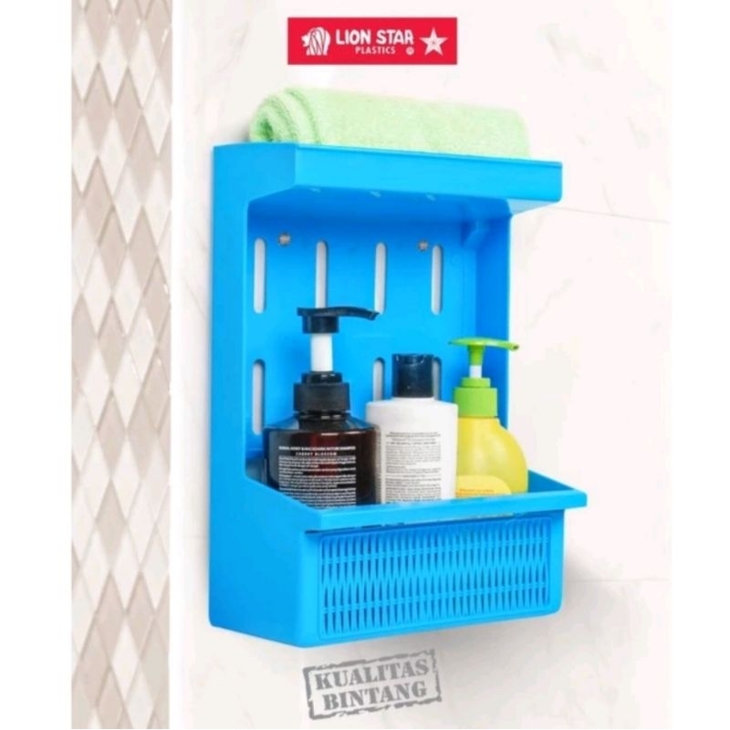 Rak bumbu plastik/rak sabun/rak kamar mandi lion star