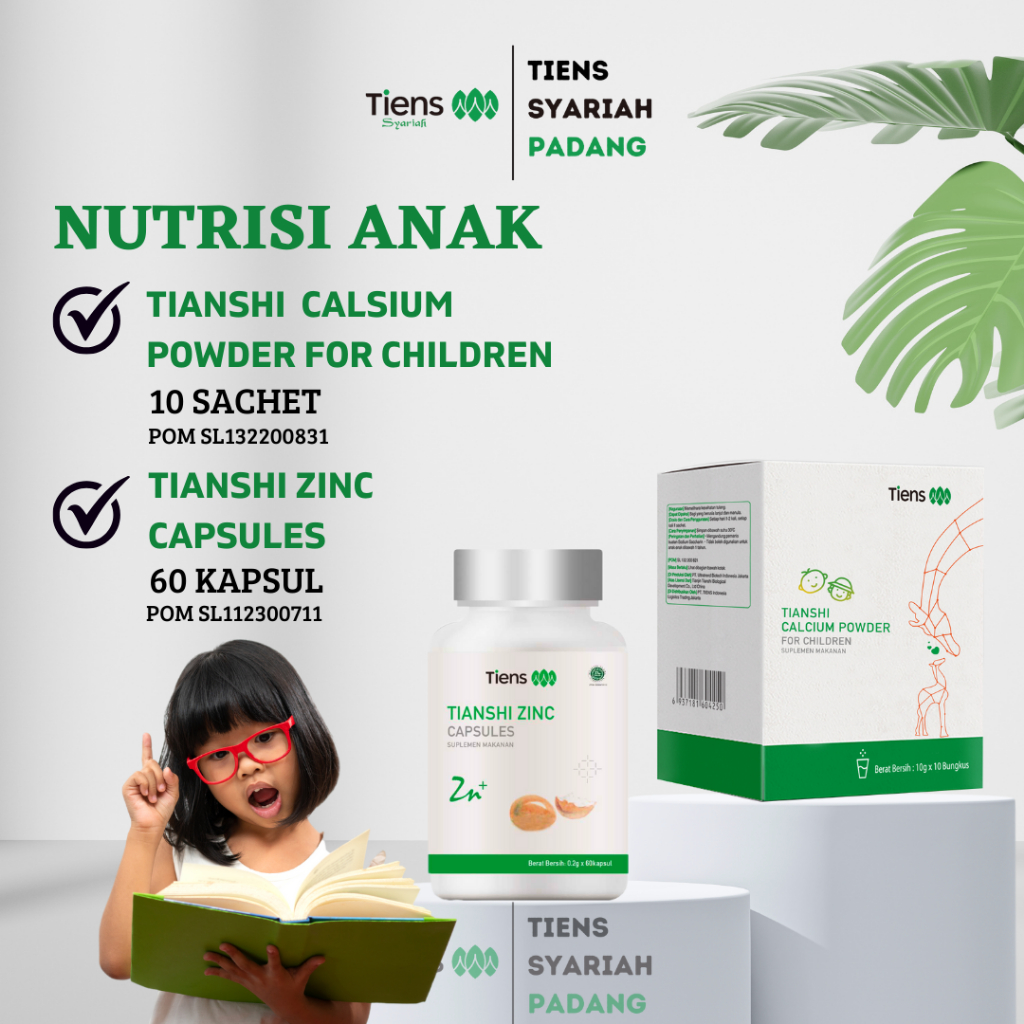 Tiens Zinc & Susu Calsium Penggemuk & Peninggi Badan & Kecerdasan Anak