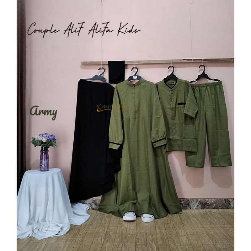 Couple Gamis Anak Dan Kemeja Koko Anak Alif Alifa Kids Katun Madinah