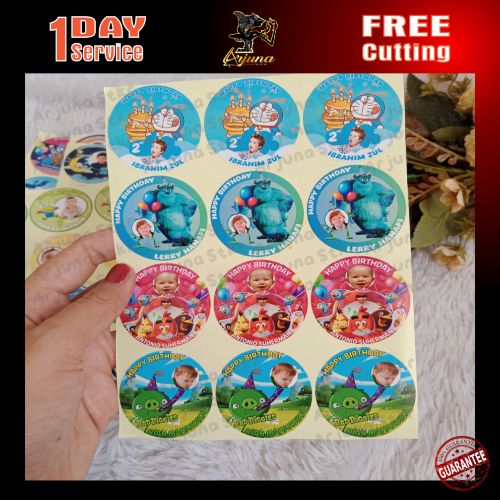 

Stiker Ulang Tahun Character Anime Animasi Kartun Sticker Label Ultah Anak Cowo Bulat Undangan Milad Tepang Bidey