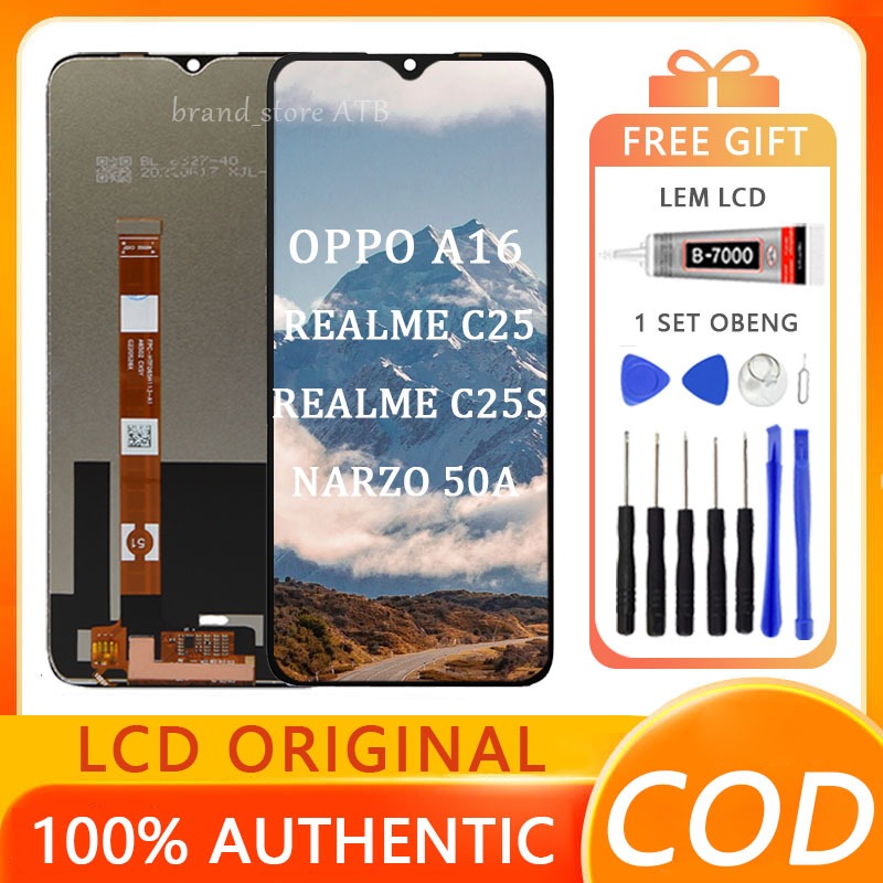 【ORIGINAL】LCD OPPO A16 / Realme C25 / C25S / NARZO 50A FULLSET TOUCHSCREEN / ORIGINAL100% LCD / original fullset(Garansi 1 tahun)