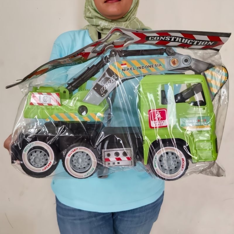 Mainan Truk Excavator KGP Jumbo Truck Kontruksi Eskavator Beko Besar Fitur Lengkap Mobil Mobilan Min