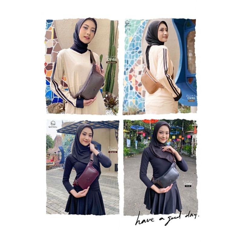 Waistbag Cinta Unisex Waist Bag Tas Selempang Pria Wanita Waterproof Ori by Moonzaya