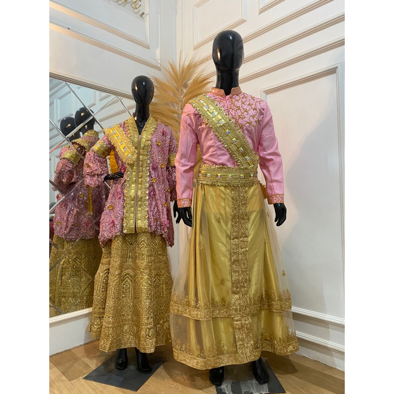 BAJU PENGANTIN ADAT BUGIS/MAKASSAR MODERN HARGA FULLSET WARNA PINK BABY