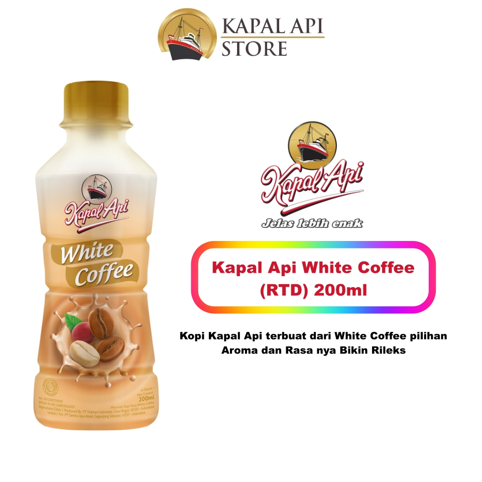 kopi kapal api white coffee 200ml - white coffee kapal api botol