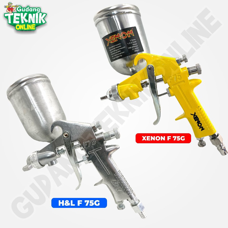 Dipesan ya Air Spray Gun F 75G XENON HNL  Alat Semprot Semprotan Cat Xenon F75G Tabung Atas 4cc XENO