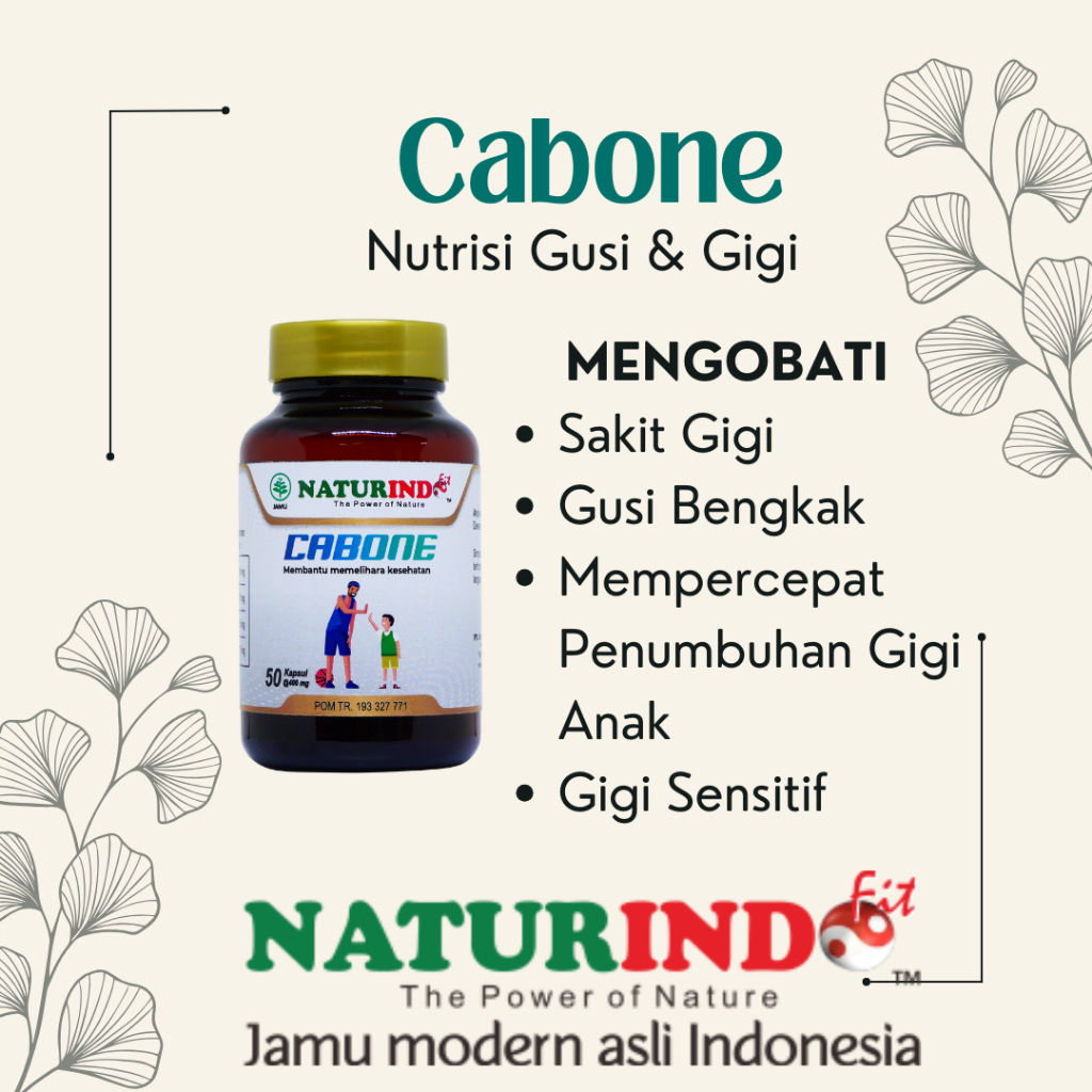 Cabone Naturindo Obat Penguat Akar Gigi dan Gigi Goyang Mencegah Gigi Rusak Mengobati Gigi Sensitif 