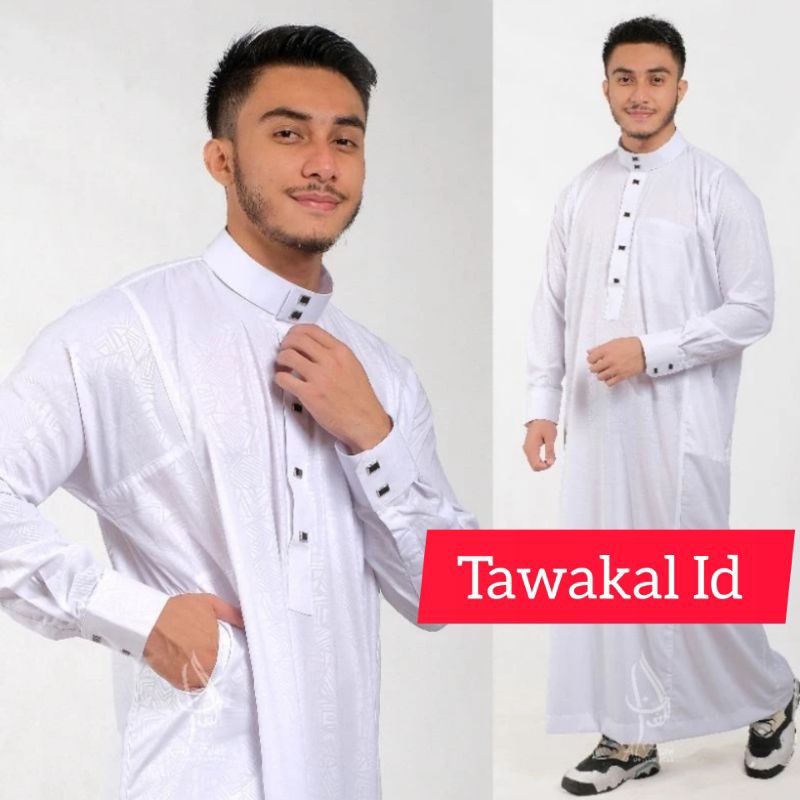 Jubah eksklusif TAWAKAL ID embos / bahan embos / jubah embos / Koko polos